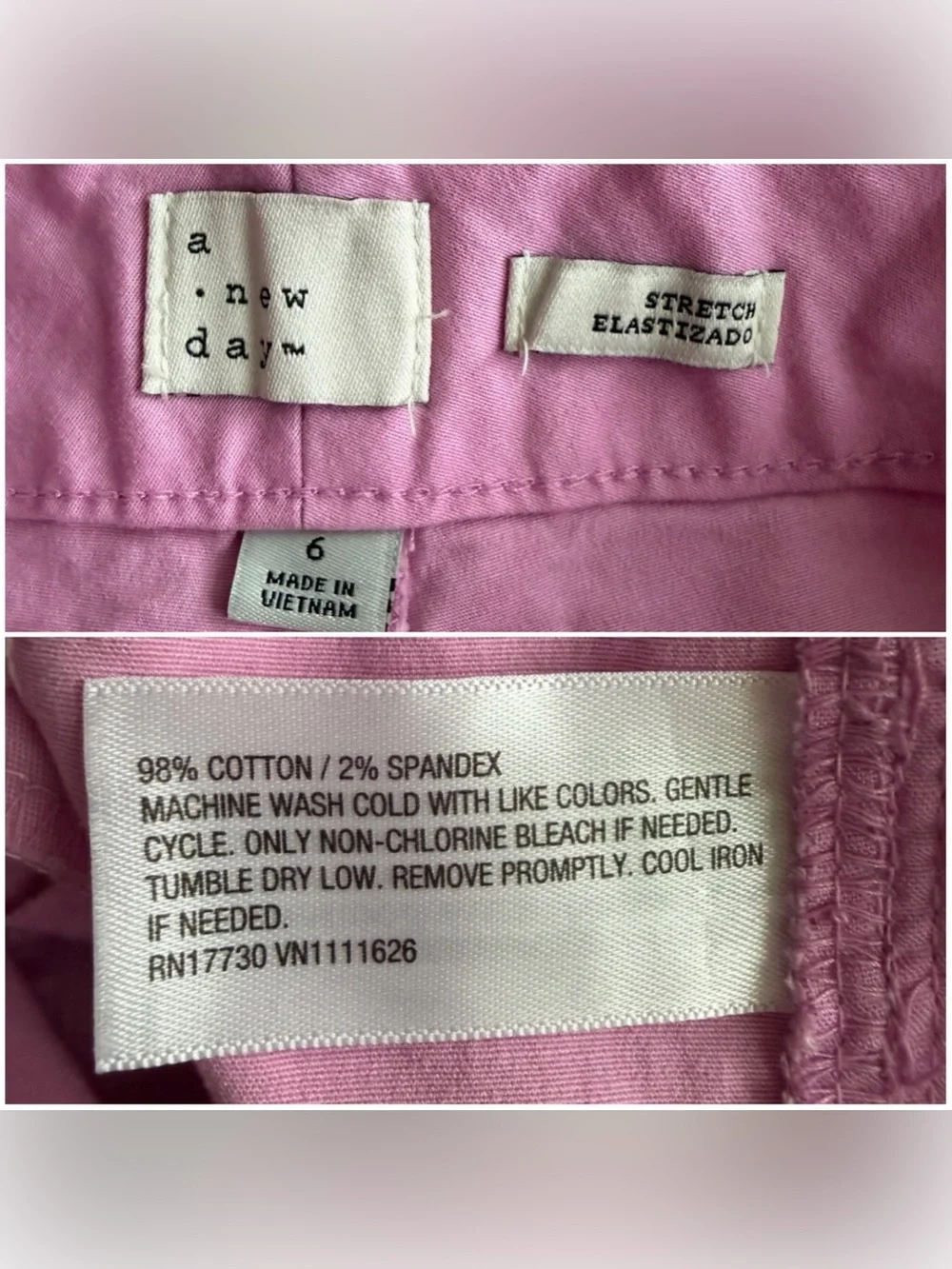 A New Day High Rise Straight Ankle Chino Pants 6 Pink Casual Chic Workwear C - Picture 8 of 8